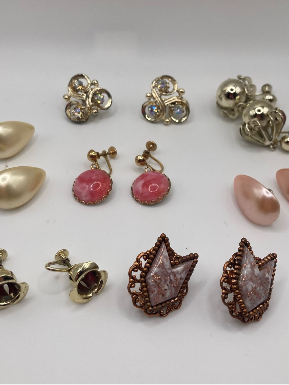 13 Pairs of Vintage Screw back earrings